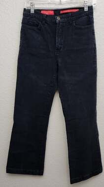 Tummy Tuck Jeans NYDJ Black Flat Front Straight Leg Jeans 2 Lightweight Stretch